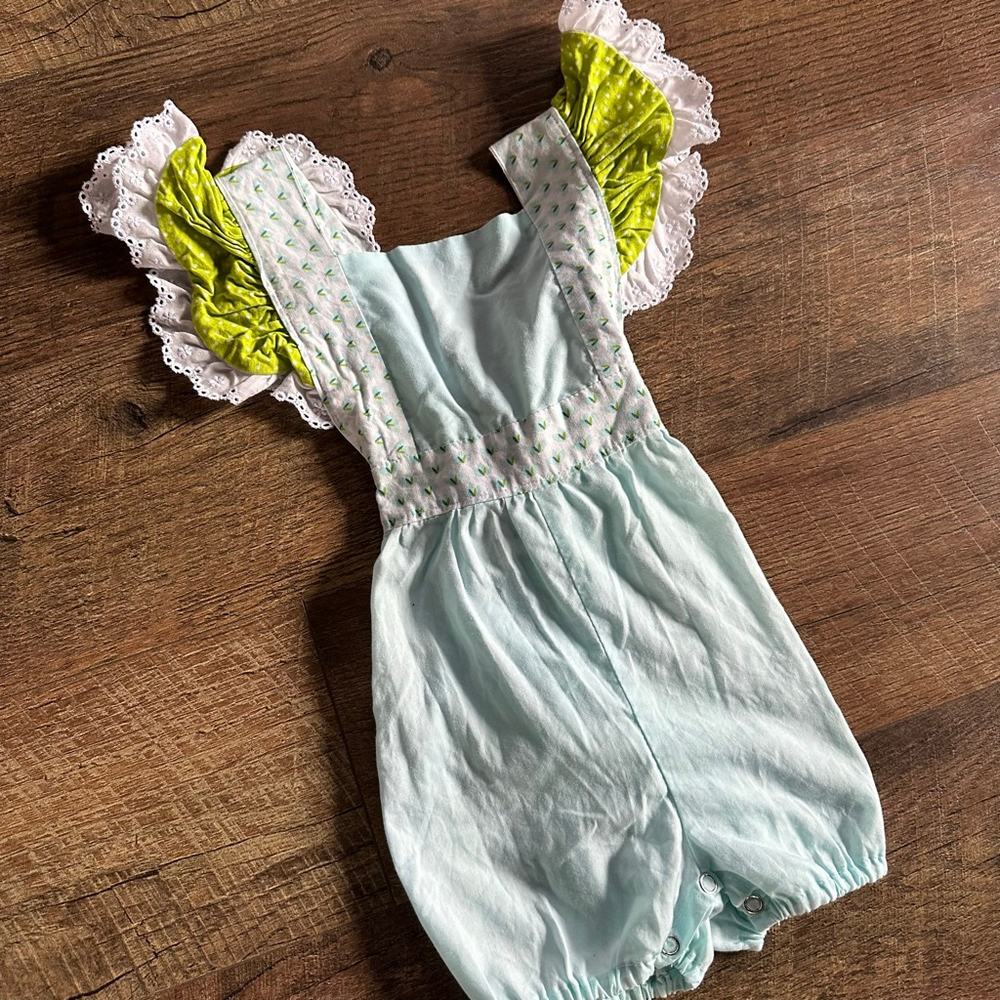 Girls Sweet Jones Clothing Romper 6 Months Light Blue Green
